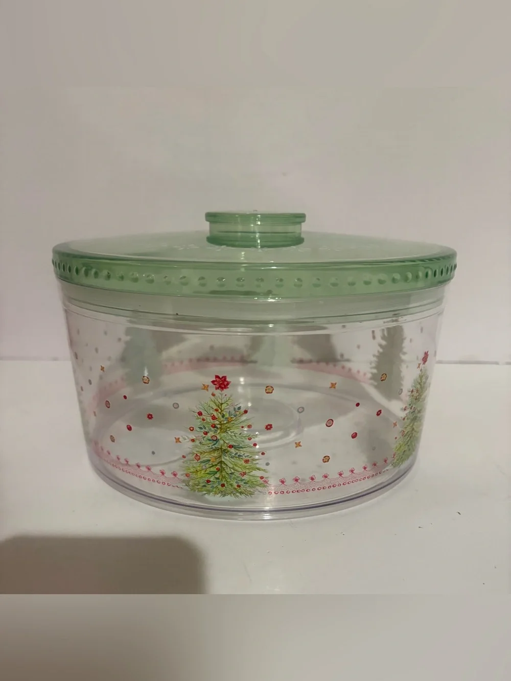 The Pioneer Woman Green and Clear Holiday Tree Covered Storage Bowl